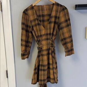 Free People Long Sleeve Pleated Dress